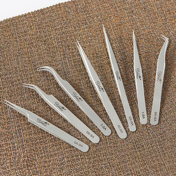 Beauty Tweezers For Eyelash Extension Precision Makeup Eyelashes Tweezer Tools For Eyelash Grafting Set 6A-SA