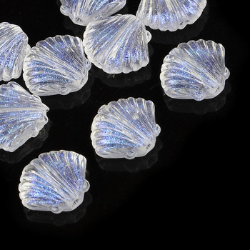 Aurora Shell Acrylic Beads 12x10,5mm 10pcs Spacer Beads for Jewelry Making DIY βραχιόλι Αξεσουάρ κολιέ Χειροποίητο