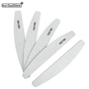 5 buc pile de unghii 100/180 subțire smirghel gri tampon pentru unghii șlefuit hârtie șmirghel pile pentru unghii manichiură pedichiură jumătate de lună curbat instrument pentru unghii