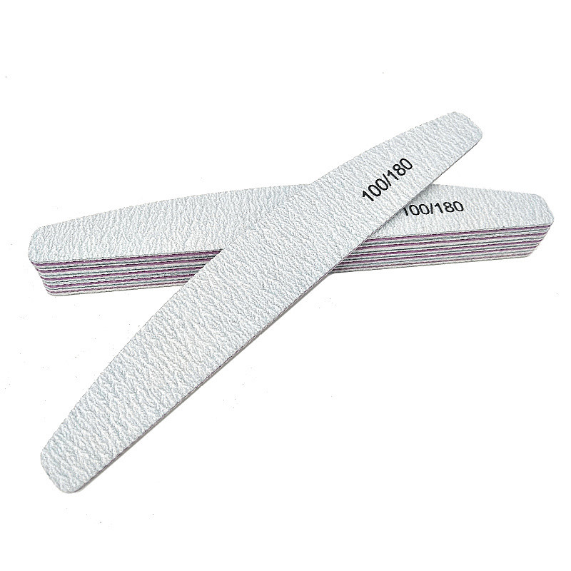 5 buc pile de unghii 100/180 subțire smirghel gri tampon pentru unghii șlefuit hârtie șmirghel pile pentru unghii manichiură pedichiură jumătate de lună curbat instrument pentru unghii