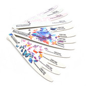 10 tk/partii puidust küüneviilid 100/120/150/180/240 liblikaga trükitud tugev liivapaber valge puitviilid puhver UV-geelpoleerija tööriistad