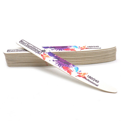 10 tk/partii puidust küüneviilid 100/120/150/180/240 liblikaga trükitud tugev liivapaber valge puitviilid puhver UV-geelpoleerija tööriistad