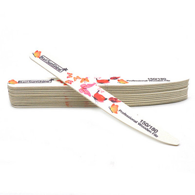 10 tk/partii puidust küüneviilid 100/120/150/180/240 liblikaga trükitud tugev liivapaber valge puitviilid puhver UV-geelpoleerija tööriistad