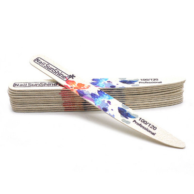 10 tk/partii puidust küüneviilid 100/120/150/180/240 liblikaga trükitud tugev liivapaber valge puitviilid puhver UV-geelpoleerija tööriistad