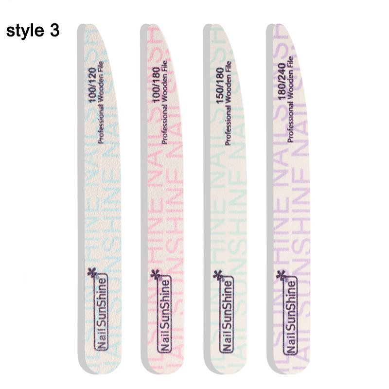 10 tk/partii puidust küüneviilid 100/120/150/180/240 liblikaga trükitud tugev liivapaber valge puitviilid puhver UV-geelpoleerija tööriistad
