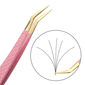 1 τεμ. τσιμπιδάκι για βλεφαρίδες Extension ροζ από ανοξείδωτο ατσάλι Υπερσκληρό τσιμπιδάκι με μύτες ινών Αντιστατικό τσιμπιδάκι υψηλής ακρίβειας