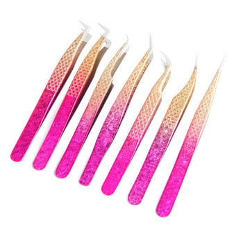 2023 Eyelash Tweezers Ice Flower Αντιστατικό 3D Accurate Professional Ebrows Lash Extension Supplies Εργαλεία μακιγιάζ 100% κλείσιμο