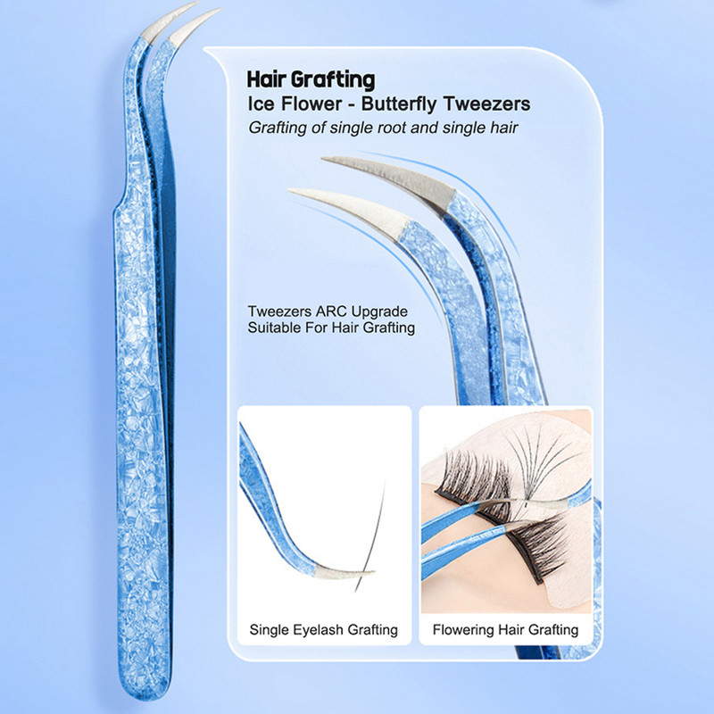 2023 szempilla csipesz jégvirág antisztatikus 3D pontos professzionális szemöldök szempilla hosszabbító kellékek smink eszközök 100%-os zárás