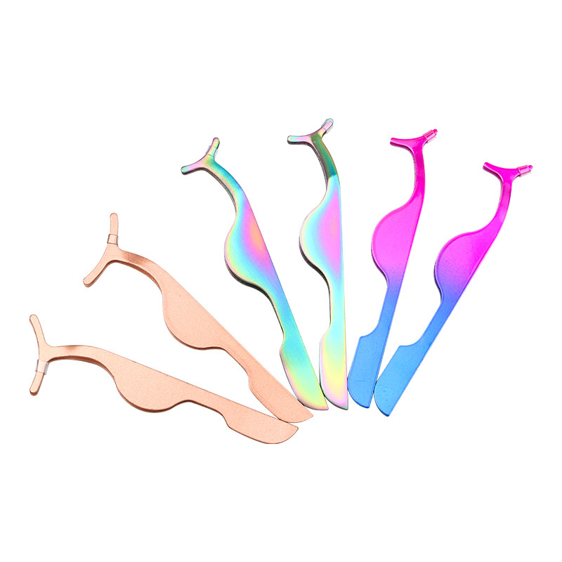 Ίσιο και καμπυλωτό μακιγιάζ Επαγγελματικό τσιμπιδάκι για βλεφαρίδες 3D όγκου βλεφαρίδων τσιμπιδάκι επέκτασης βλεφαρίδων Fan Lash τσιμπιδάκι νυχιών φρυδιών Νέο