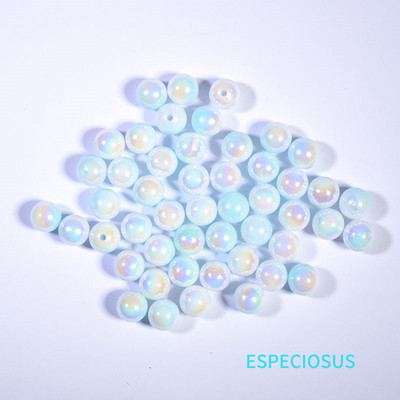 Στρογγυλό σχήμα πολύχρωμες επιμεταλλωμένες ακρυλικές χάντρες 10mm Βραχιόλι αξεσουάρ DIY Τμήματα κατασκευής κοσμημάτων Imitation Pearl Spacer