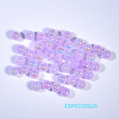 Στρογγυλό σχήμα πολύχρωμες επιμεταλλωμένες ακρυλικές χάντρες 10mm Βραχιόλι αξεσουάρ DIY Τμήματα κατασκευής κοσμημάτων Imitation Pearl Spacer