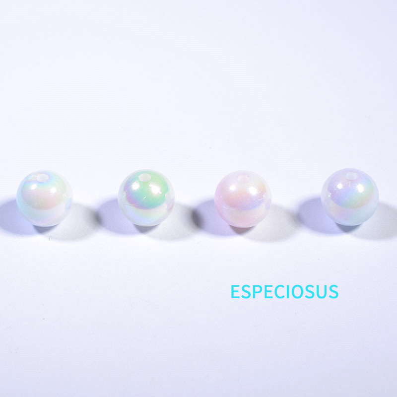 Στρογγυλό σχήμα πολύχρωμες επιμεταλλωμένες ακρυλικές χάντρες 10mm Βραχιόλι αξεσουάρ DIY Τμήματα κατασκευής κοσμημάτων Imitation Pearl Spacer