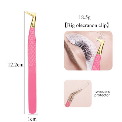 1 tk Roosad Superkõvad roostevabast terasest ripsmepintsetid Antistaatilised Mittemagnetilised Professionaalsed Pincet 3D Ripsmemeigipintsetid