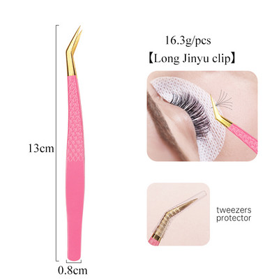 1 tk Roosad Superkõvad roostevabast terasest ripsmepintsetid Antistaatilised Mittemagnetilised Professionaalsed Pincet 3D Ripsmemeigipintsetid