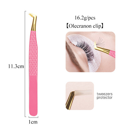 1 tk Roosad Superkõvad roostevabast terasest ripsmepintsetid Antistaatilised Mittemagnetilised Professionaalsed Pincet 3D Ripsmemeigipintsetid