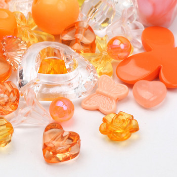 Ακρυλικές Χαλαρές Χάντρες Διαφανούς Πορτοκαλί σειράς 20g 8-34mm για κοσμήματα που κατασκευάζουν DIY Βραχιόλια Αξεσουάρ κολιέ βραχιόλι