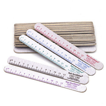 5 τμχ Ruler Wood Chip Nail Files Grit 100/150/180/240 Professional Material Nail Strips Pedicure Polishing Manicure Buffer Block