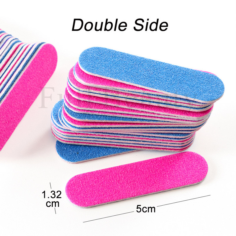 Set mini pile de unghii cu două fețe Bloc tampon de șlefuire Echipament de unică folosință pentru unghii 180/240 Set de instrumente de manichiură pentru oje cu gel SA858