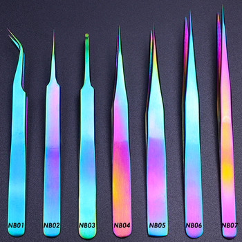 STZ Eyelashes Tweezers από ανοξείδωτο ατσάλι Forceps φρυδιών 3D 6D Lashes Extensions Tweezers Makeup Nipper Nail Art Tools NB01-07