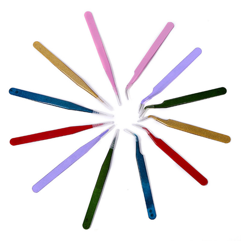 2 τμχ Αντιστατικό τσιμπιδάκι για προέκταση βλεφαρίδων Σετ από ανοξείδωτο ατσάλι Beauty Precision Tweezers κιτ μακιγιάζ Εργαλεία επισκευής