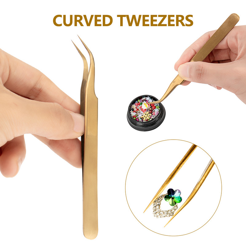 2 τμχ Αντιστατικό τσιμπιδάκι για προέκταση βλεφαρίδων Σετ από ανοξείδωτο ατσάλι Beauty Precision Tweezers κιτ μακιγιάζ Εργαλεία επισκευής