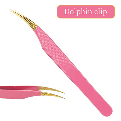 1db szempilla csipesz szempillahosszabbító kellékek rózsaszín rozsdamentes acél szemöldökcsipesz nagy pontosságú csipesz smink eszköz tartozékok