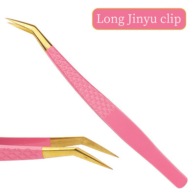 1db szempilla csipesz szempillahosszabbító kellékek rózsaszín rozsdamentes acél szemöldökcsipesz nagy pontosságú csipesz smink eszköz tartozékok