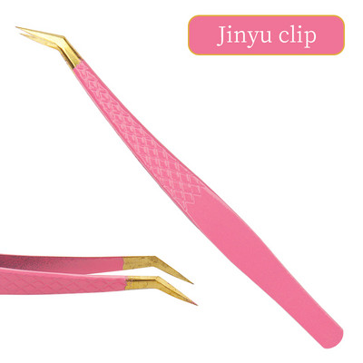 1db szempilla csipesz szempillahosszabbító kellékek rózsaszín rozsdamentes acél szemöldökcsipesz nagy pontosságú csipesz smink eszköz tartozékok