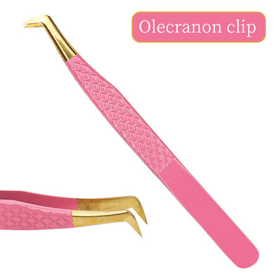 1db szempilla csipesz szempillahosszabbító kellékek rózsaszín rozsdamentes acél szemöldökcsipesz nagy pontosságú csipesz smink eszköz tartozékok