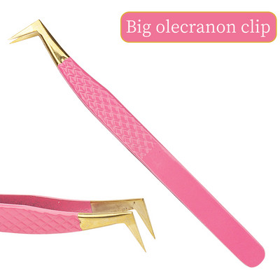 1db szempilla csipesz szempillahosszabbító kellékek rózsaszín rozsdamentes acél szemöldökcsipesz nagy pontosságú csipesz smink eszköz tartozékok