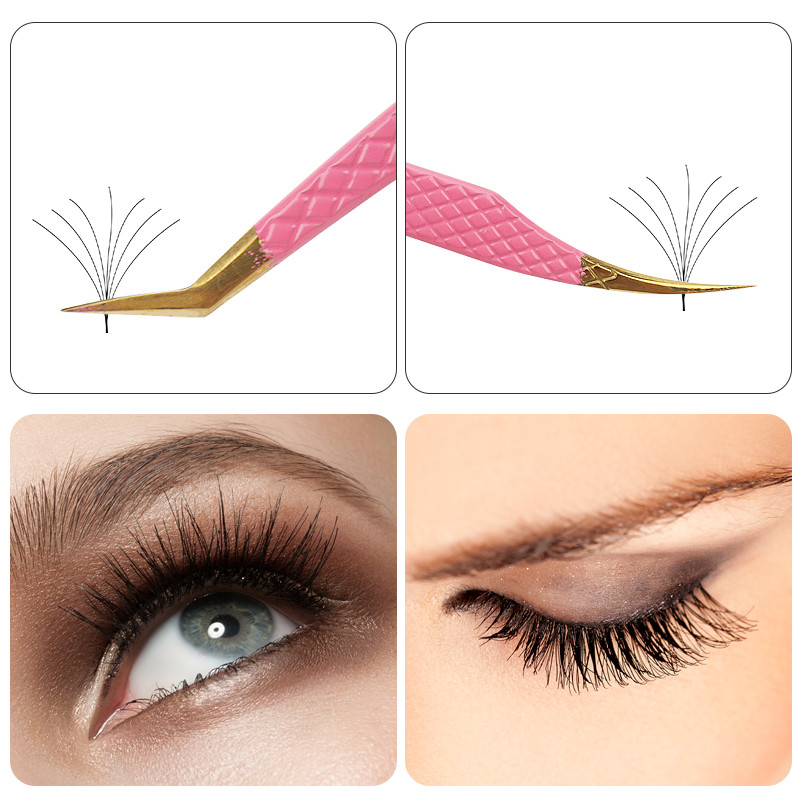 1db szempilla csipesz szempillahosszabbító kellékek rózsaszín rozsdamentes acél szemöldökcsipesz nagy pontosságú csipesz smink eszköz tartozékok