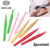 Professionaalne ripsmete pintsettide komplekt ripsmete pikendamiseks Gold Decor Antistaatiline kulmupintsetid ripsmete pikendamiseks mõeldud meigitööriist