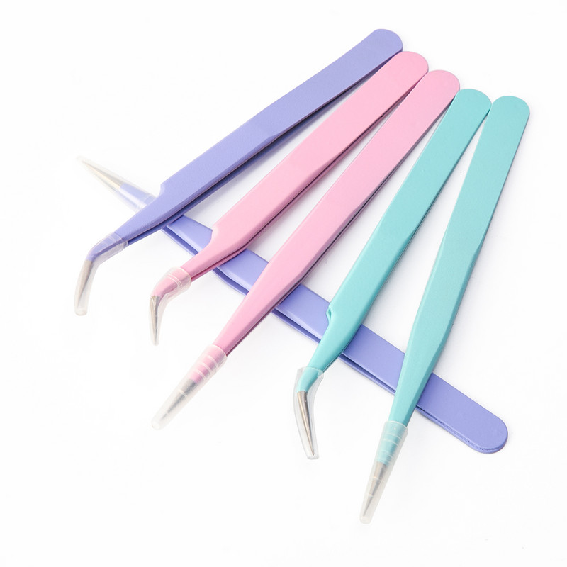 Professionaalne ripsmete pintsettide komplekt ripsmete pikendamiseks Gold Decor Antistaatiline kulmupintsetid ripsmete pikendamiseks mõeldud meigitööriist