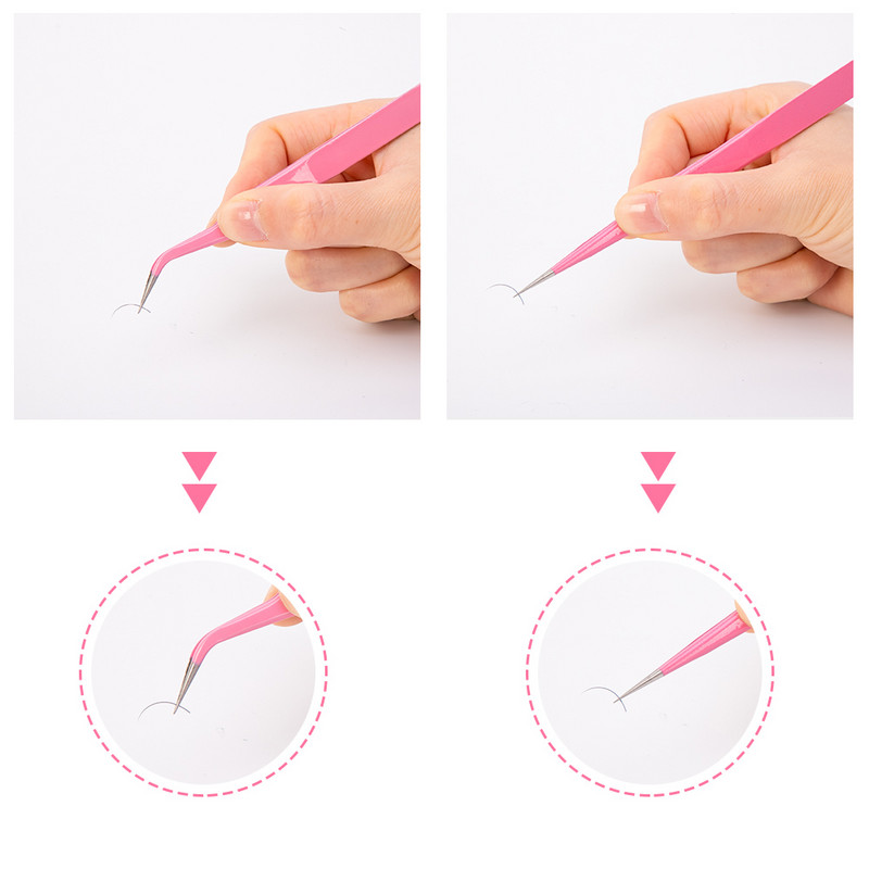 Professionaalne ripsmete pintsettide komplekt ripsmete pikendamiseks Gold Decor Antistaatiline kulmupintsetid ripsmete pikendamiseks mõeldud meigitööriist