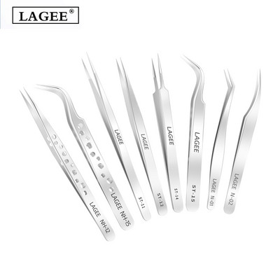 LAGEE Професионални пинсети за удължаване на мигли 3D Mink Volume Fan Lashes Извити прави клипс Pincet Инструменти за грим от неръждаема стомана