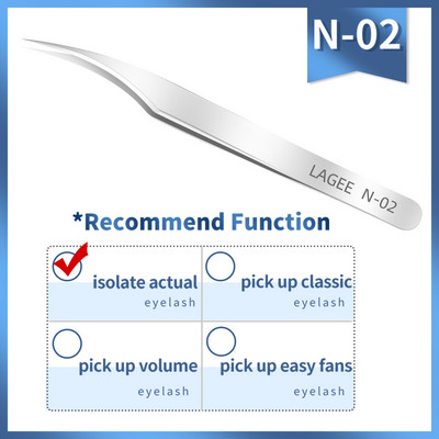 LAGEE professionaalsed ripsmepikenduspintsetid 3D Mink Volume Fan Lashes kumerad sirged klambriga pinceti roostevabast terasest meigitööriistad