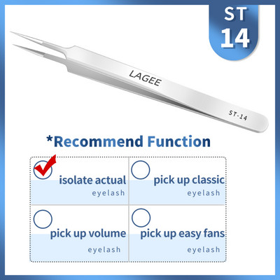 LAGEE professionaalsed ripsmepikenduspintsetid 3D Mink Volume Fan Lashes kumerad sirged klambriga pinceti roostevabast terasest meigitööriistad