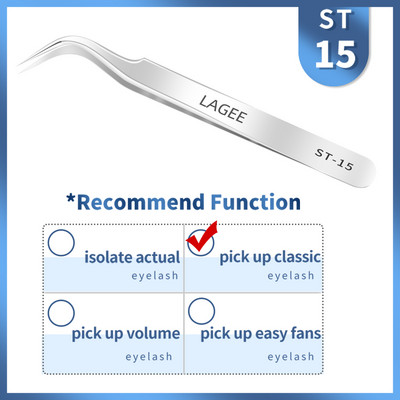 LAGEE professionaalsed ripsmepikenduspintsetid 3D Mink Volume Fan Lashes kumerad sirged klambriga pinceti roostevabast terasest meigitööriistad