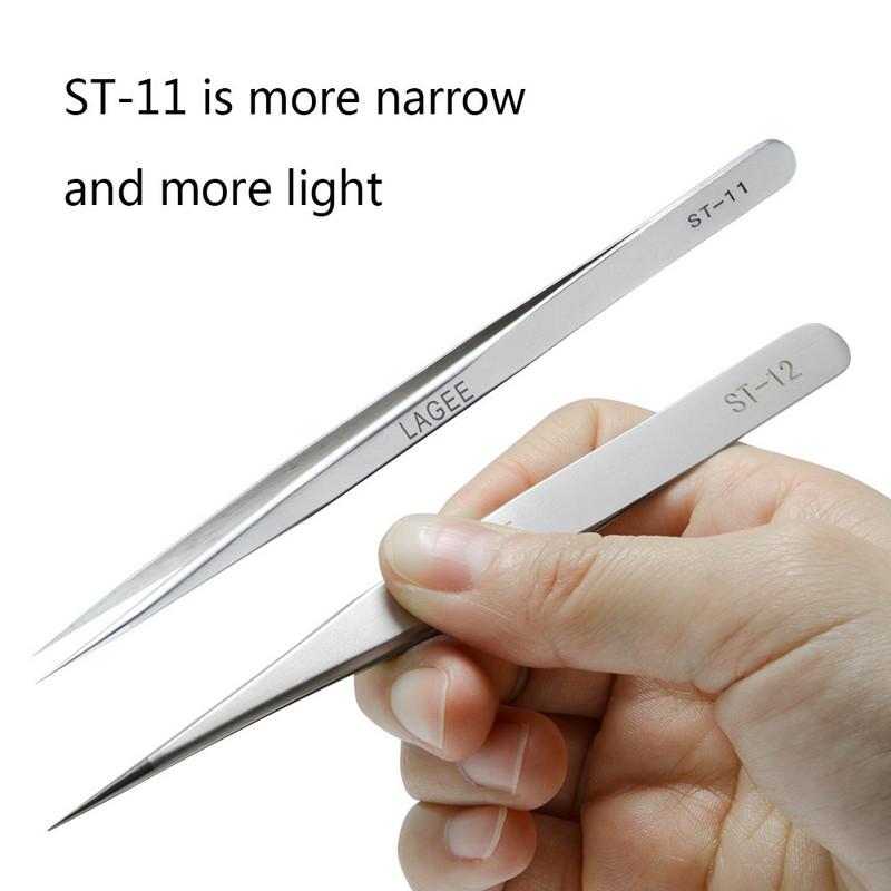 LAGEE professionaalsed ripsmepikenduspintsetid 3D Mink Volume Fan Lashes kumerad sirged klambriga pinceti roostevabast terasest meigitööriistad