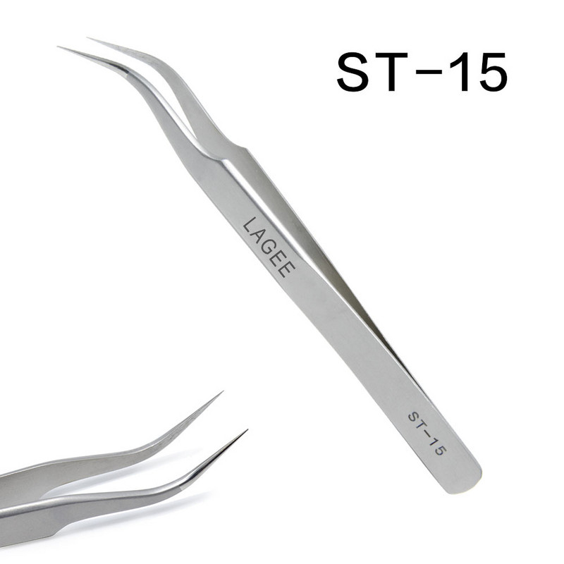 LAGEE professionaalsed ripsmepikenduspintsetid 3D Mink Volume Fan Lashes kumerad sirged klambriga pinceti roostevabast terasest meigitööriistad