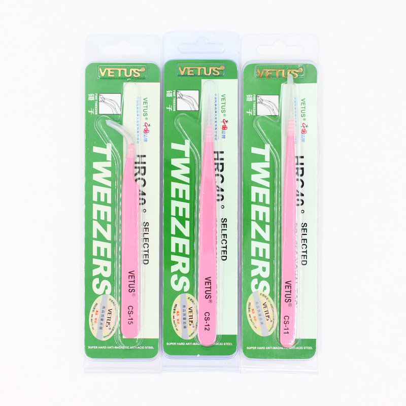 100%Brand profesionalna pinceta alati za uljepšavanje sadnja cijepljenih trepavica pinceta od nehrđajućeg čelika ružičasta