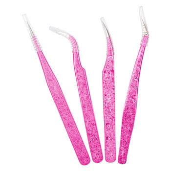 Eyelash Tweezer Ice Flower Αντιστατικό τσιμπιδάκι από ανοξείδωτο ατσάλι μη μαγνητικό μοσχεύματα 3D καλλιτεχνικά εργαλεία μακιγιάζ για επέκταση βλεφαρίδων