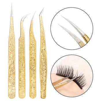 Eyelash Tweezer Ice Flower Αντιστατικό τσιμπιδάκι από ανοξείδωτο ατσάλι μη μαγνητικό μοσχεύματα 3D καλλιτεχνικά εργαλεία μακιγιάζ για επέκταση βλεφαρίδων