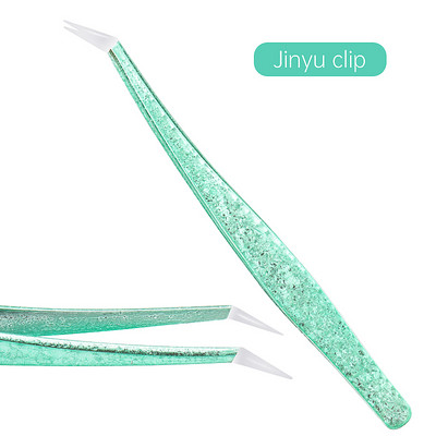 Pensetă pentru gene Floare de gheață Anti-statică din oțel inoxidabil Pensetă nemagnetică Altoire 3D Extensie artistică pentru gene Instrumente de machiaj