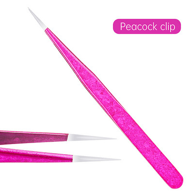 Pensetă pentru gene Floare de gheață Anti-statică din oțel inoxidabil Pensetă nemagnetică Altoire 3D Extensie artistică pentru gene Instrumente de machiaj