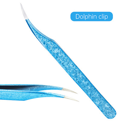 Pensetă pentru gene Floare de gheață Anti-statică din oțel inoxidabil Pensetă nemagnetică Altoire 3D Extensie artistică pentru gene Instrumente de machiaj