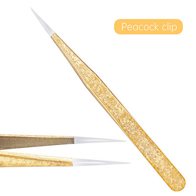 Pensetă pentru gene Floare de gheață Anti-statică din oțel inoxidabil Pensetă nemagnetică Altoire 3D Extensie artistică pentru gene Instrumente de machiaj