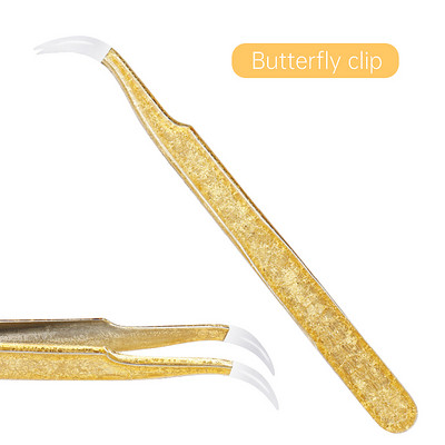 Pensetă pentru gene Floare de gheață Anti-statică din oțel inoxidabil Pensetă nemagnetică Altoire 3D Extensie artistică pentru gene Instrumente de machiaj