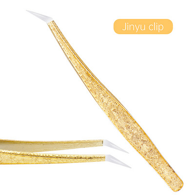 Pensetă pentru gene Floare de gheață Anti-statică din oțel inoxidabil Pensetă nemagnetică Altoire 3D Extensie artistică pentru gene Instrumente de machiaj