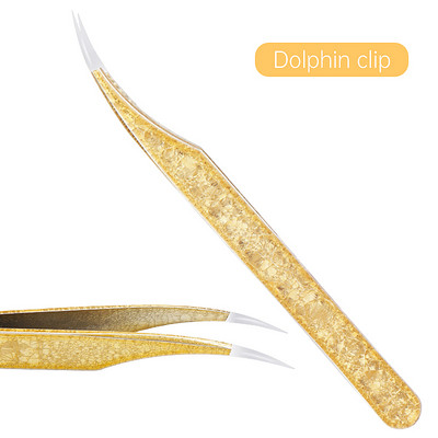 Pensetă pentru gene Floare de gheață Anti-statică din oțel inoxidabil Pensetă nemagnetică Altoire 3D Extensie artistică pentru gene Instrumente de machiaj